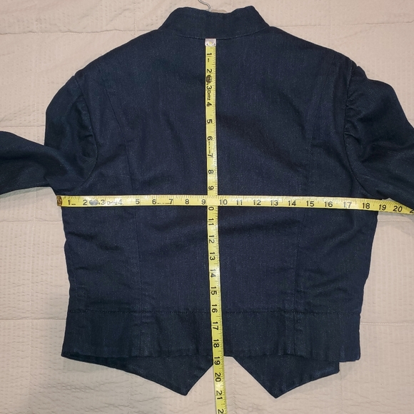 Ralph Lauren Dark Blue Structured Denim Military Jacket, Sz 14 - Picture 10 of 11